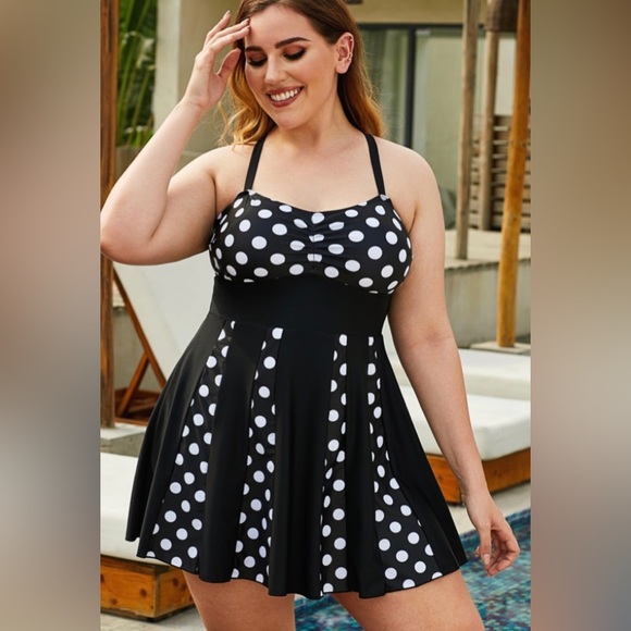 Other - Polkadot plus size swim dress and shorts